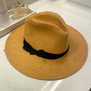 Halogen pre-owned One Size raffia straw hat